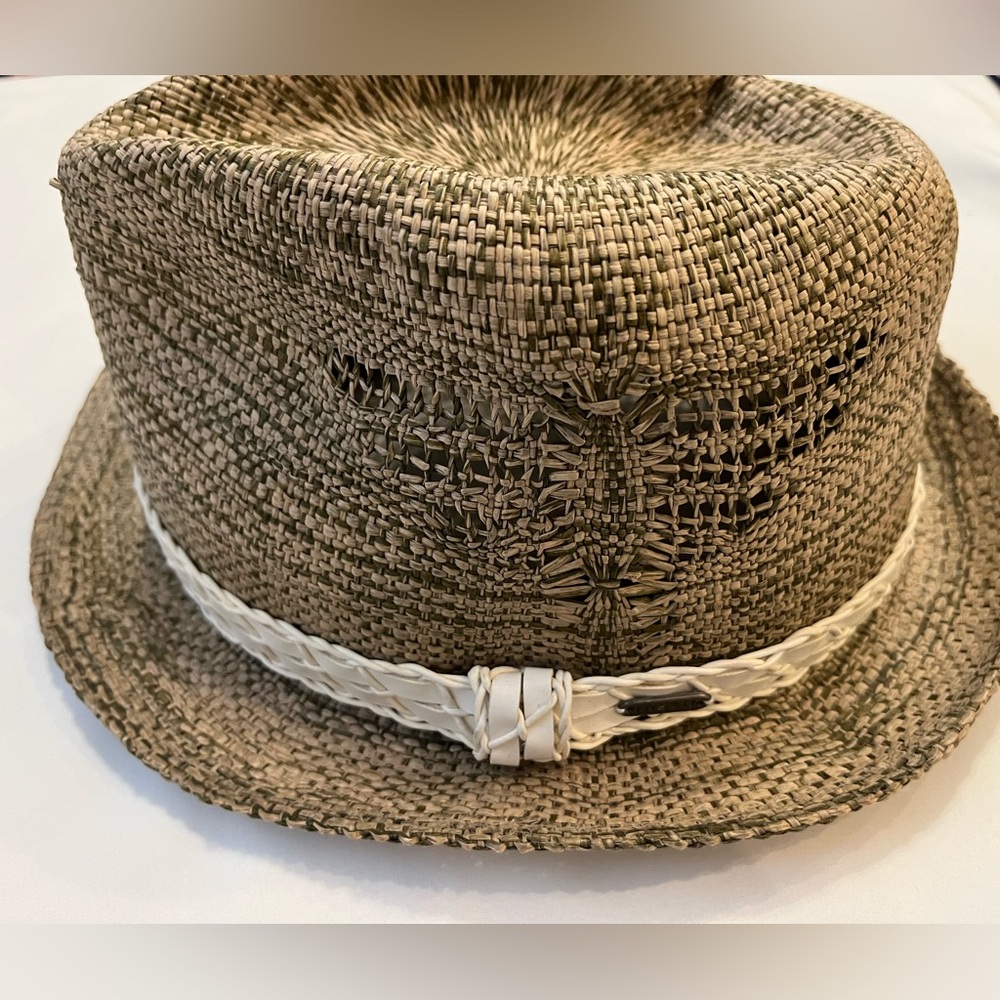 Pistil Men’s Sun Hat with White leather trim